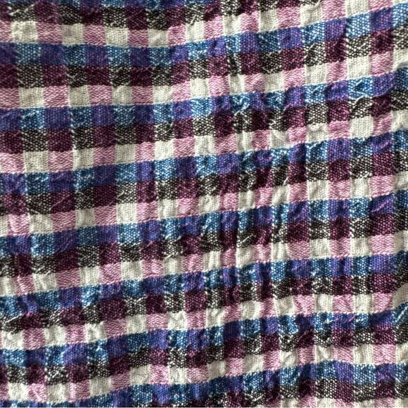 Anthropologie Maeve Waverly Dress One-Shoulder Checkered gingham midi asymmetric - Picture 11 of 16